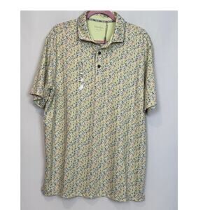 NWT Walter Hagen Men's Golf Polo Size L Fresco Lemon Sorbet Print